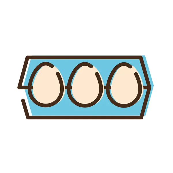 Yumurtalar besleyici gıda hattı ve doldurma biçimi simgesi — Stok Vektör