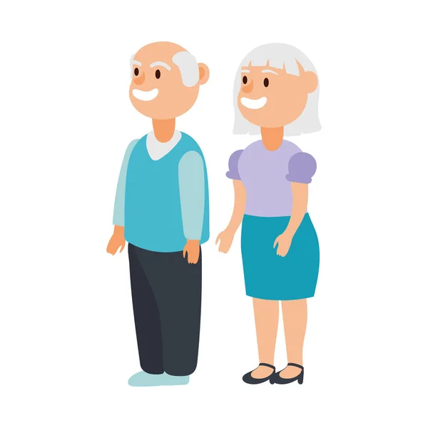 Persone anziane coppia avatar personaggi — Vettoriale Stock