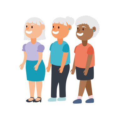 Irklar arası yaşlı kadın grubu karakterleri