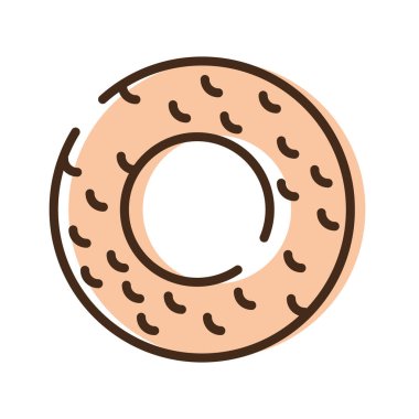 tatlı çörek çizgisi ve doldurma biçimi simgesi