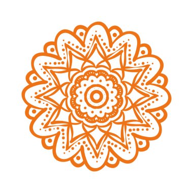 turuncu mandala çiçekli etnik köken izole edilmiş ikon