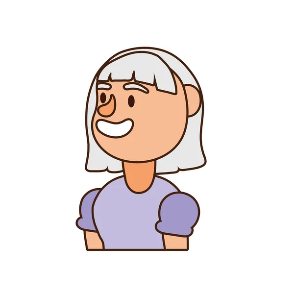 Vieille femme personne avatar personnage — Image vectorielle