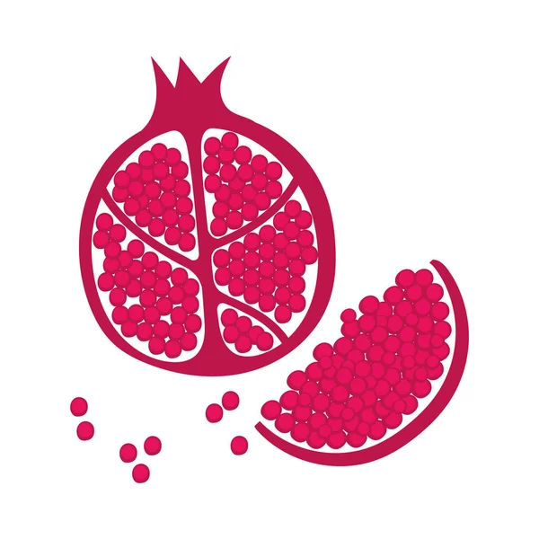 Гранатові фруктові порції свіжа іконка природи — стоковий вектор