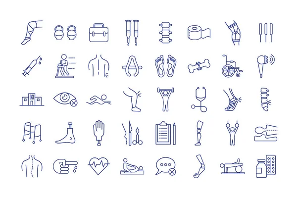 Paquet de quarante icônes handicap ensemble — Image vectorielle