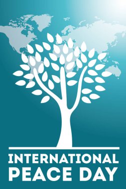 Ağaç ve dünya haritalarıyla dolu Uluslararası Barış Günü