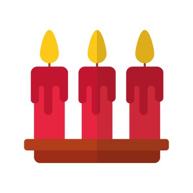 Mutlu noeller mumlar düz stil ikon