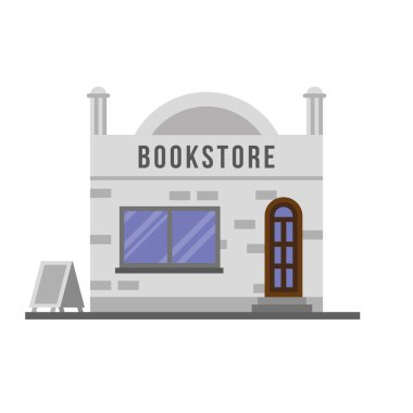 Küçük kitap mağazası ön cephe sahnesi