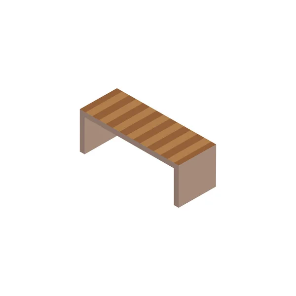 Dřevěná lavice park Isometric styl ikona — Stockový vektor