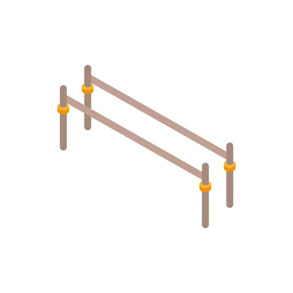 Egzersiz ahşap çubukları Isometric biçim simgesi park — Stok Vektör