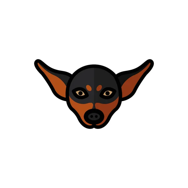 Miniatura pinscher perro mascota mascota crianza cabeza carácter — Vector de stock