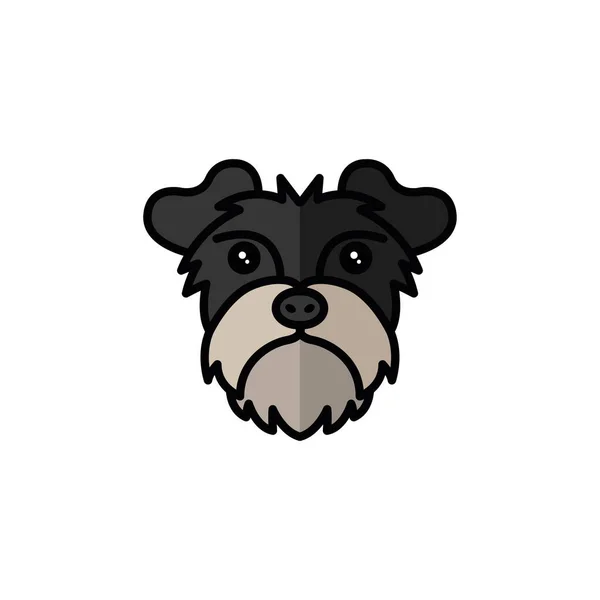 Schnauzer dog pet mascot breed head character — Stock Vector