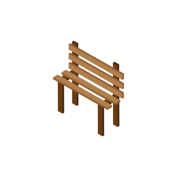 Parc de banc en bois icône de style isométrique — Image vectorielle