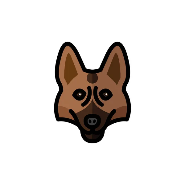 Schäferhund Haustier Maskottchen Rasse Kopf Charakter — Stockvektor