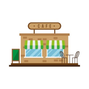 Küçük kahve dükkanı ön cephe sahnesi
