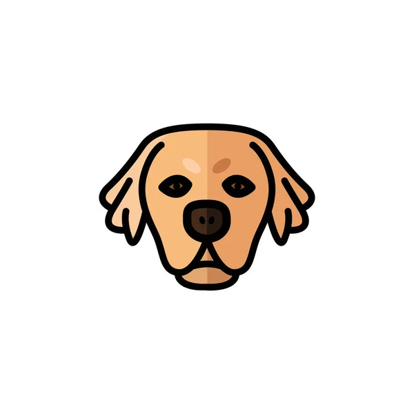 Golden retriever perro mascota mascota raza cabeza carácter — Vector de stock