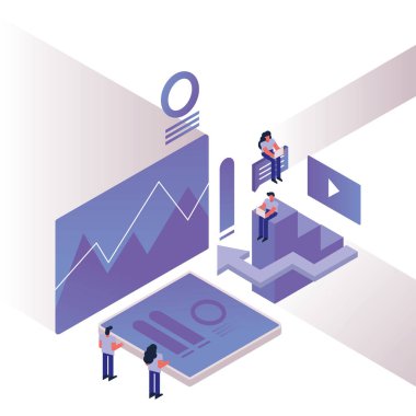 istatistikleri olan insan ve grafikler