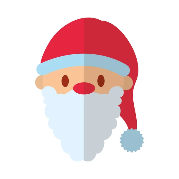 Happy merry christmas santa claus flat style icon — Stock Vector