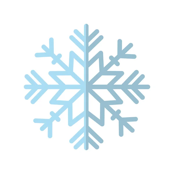 Feliz feliz Natal floco de neve ícone de estilo plano — Vetor de Stock