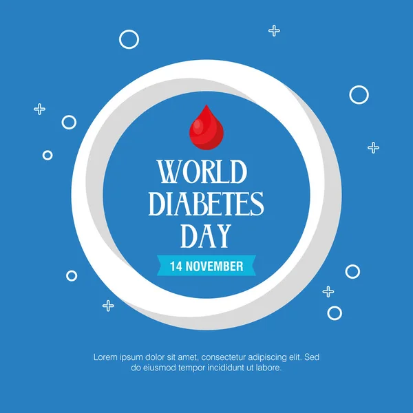 世界糖尿病デーキャンペーンでは — ストックベクタ