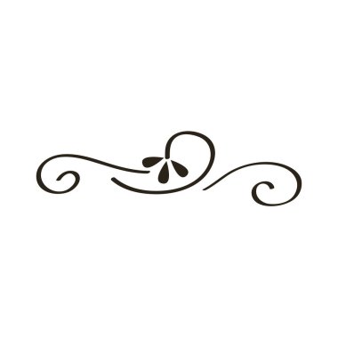 Yaprak tek renkli simge ile dekoratif girdap bölücü