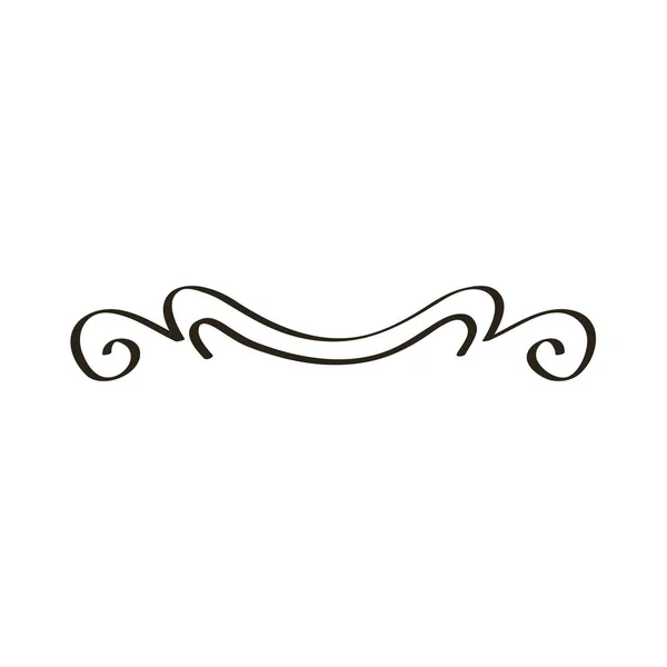 Decorative swirl divider monochrome icon — Stock Vector