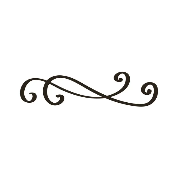 Dekorativa virvlar avdelare korsade monokrom ikon — Stock vektor