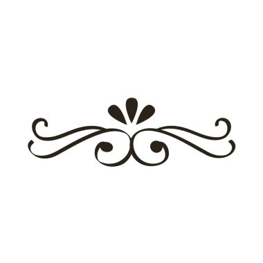 Yaprak tek renkli simge ile dekoratif girdap bölücü