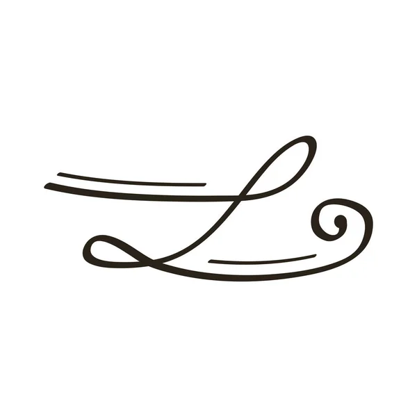 Dekorative Wirbelteiler monochromes Symbol — Stockvektor