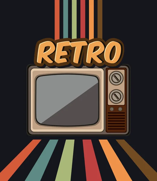 Velho retro tv no ícone de cartaz — Vetor de Stock