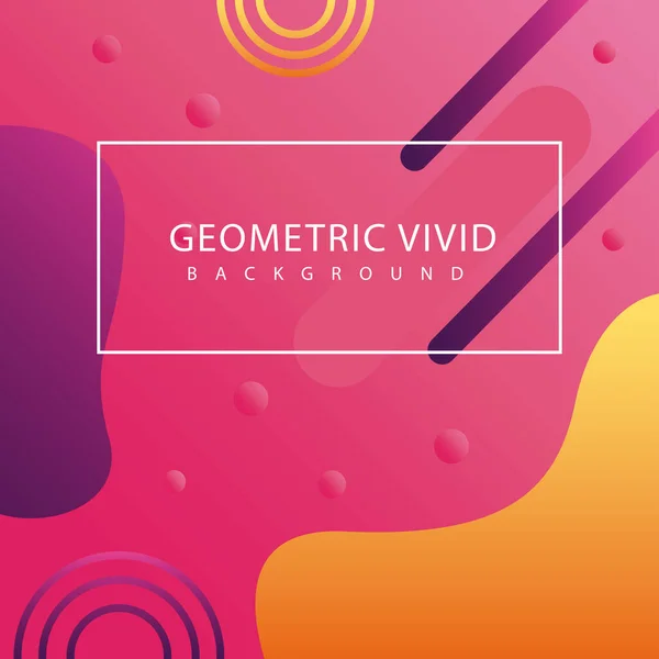 Geometric vivid background rectangle frame — Stock Vector