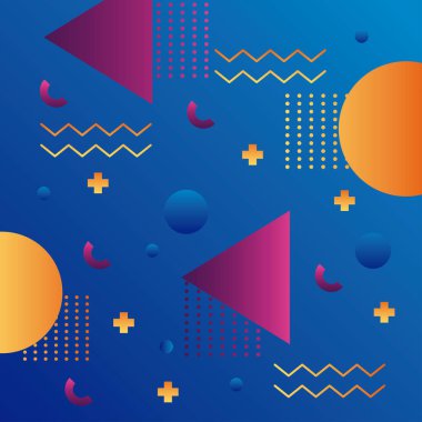 mavi renkli geometrik canlı arkaplan