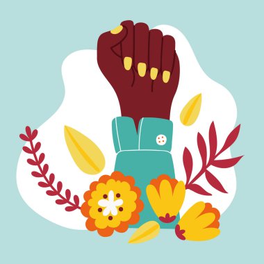 Afro elli güçlü kız posteri.