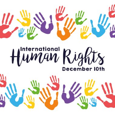 İnsan hakları kampanyası mektupları el yazısı renk çerçevesi