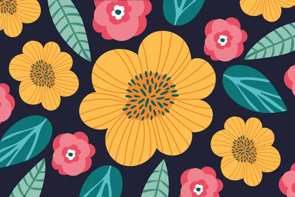 Motif de fleurs fond de jardin — Image vectorielle