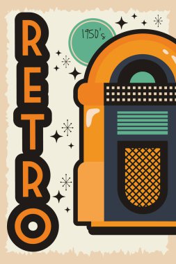 müzik kutulu poster retro tarzı