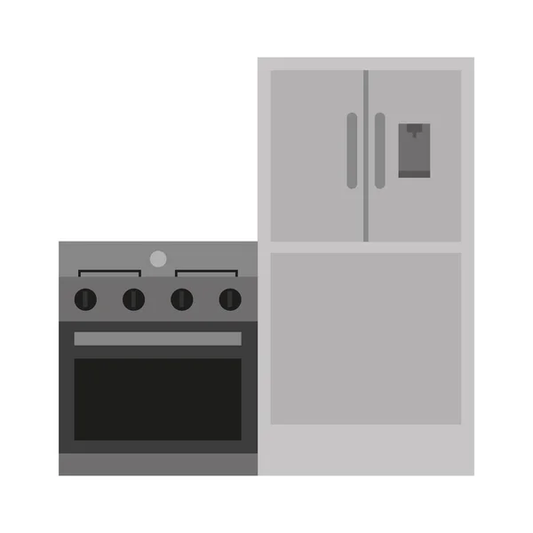 Cocina estufa y nevera icono de diseño vectorial — Vector de stock