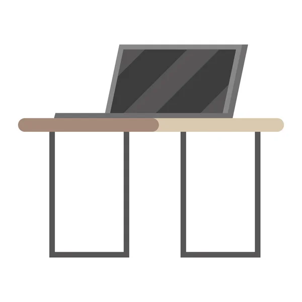 Laptop auf Schreibtisch Vektor-Design — Stockvektor