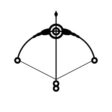 ok ve yay siyah vektör tasarımı