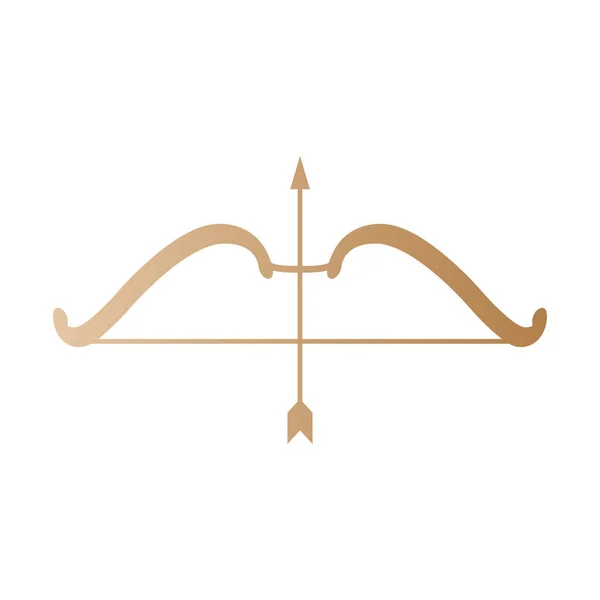 Стрілка і лук золотий векторний дизайн — стоковий вектор
