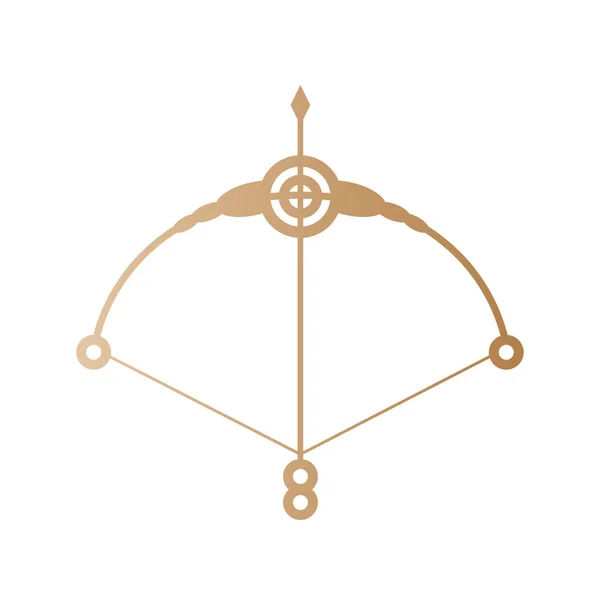 Стрілка і лук золотий векторний дизайн — стоковий вектор