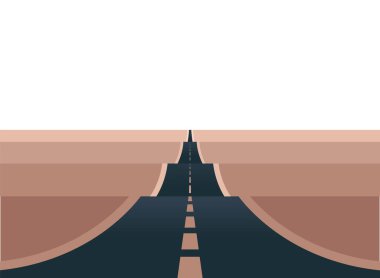 Yollu güzel çöl manzarası