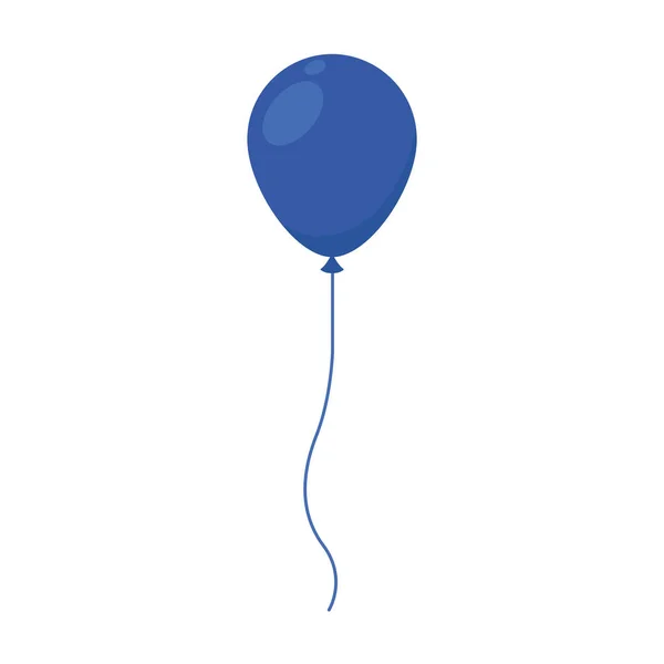 Ballon couleur hélium bleu flottant — Image vectorielle