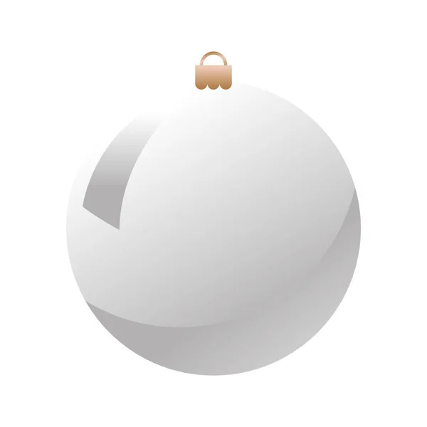Feliz Navidad icono de la decoración de la bola — Vector de stock