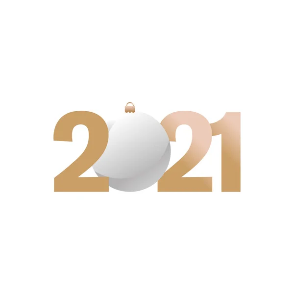 Jahreszahlen 2021 Dekoration mit Ball — Stockvektor