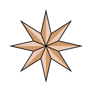 yıldız süsleme formu izole edilmiş simge