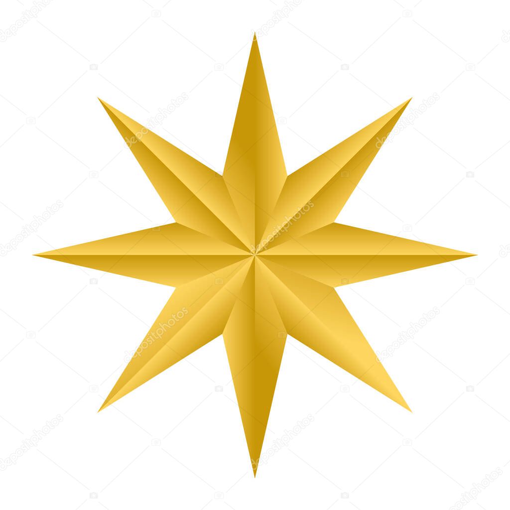 golden star decoration form isolated icon