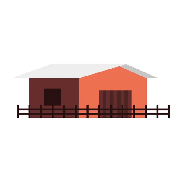 Farm stable building facade icon — Stock Vector