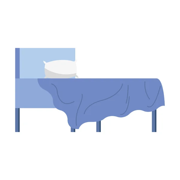 Cama dormir muebles con almohada — Vector de stock