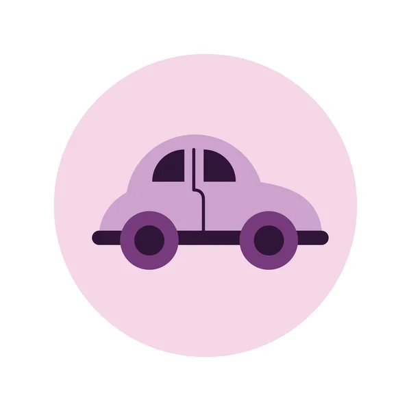 Pequeño bocho coche aislado icono — Vector de stock