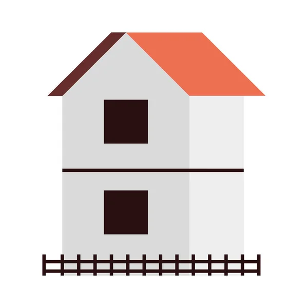 Country house facade isolated icon — Stock Vector